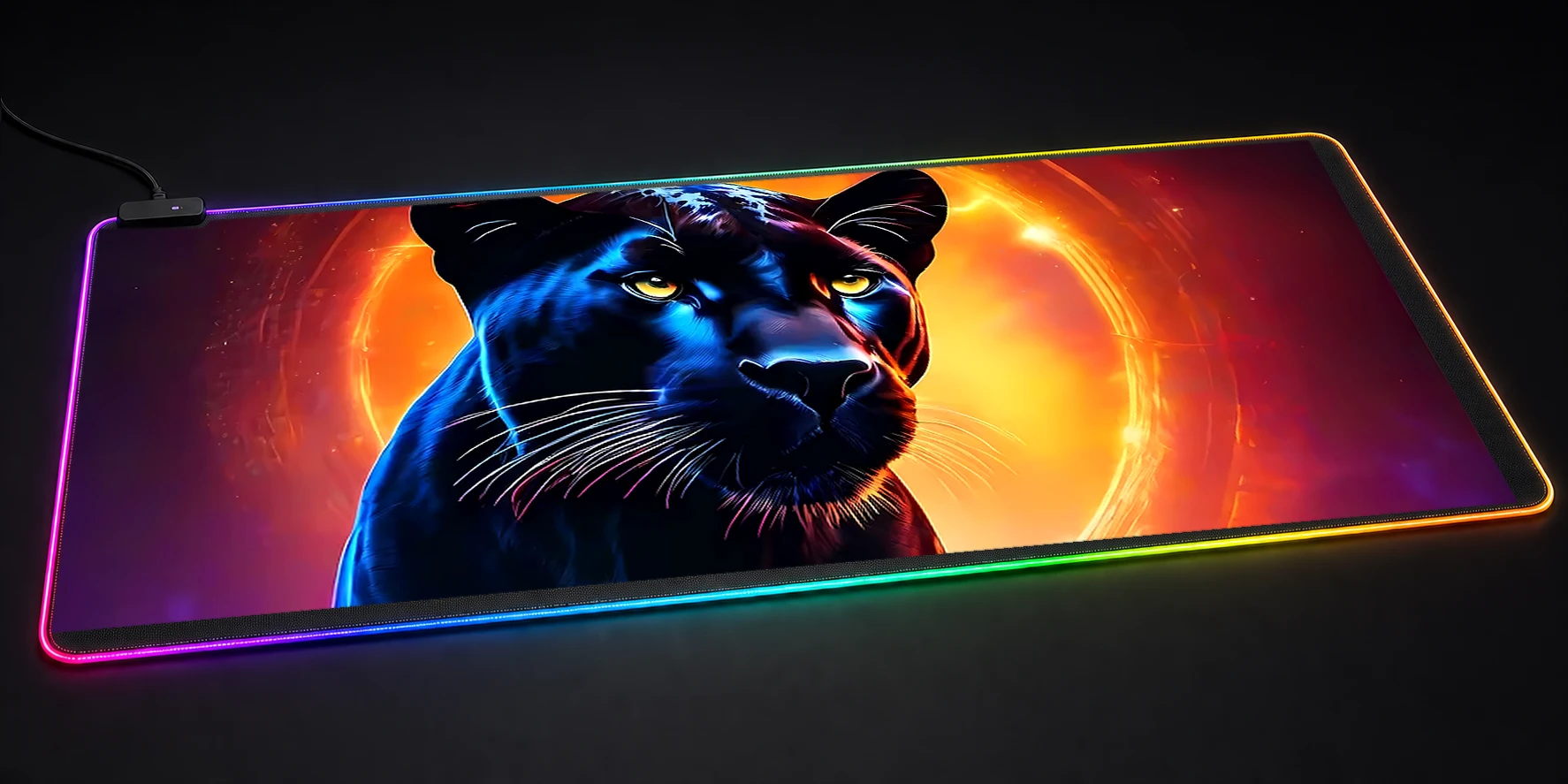 Black Panther RGB Desk Mat RGB desk mat