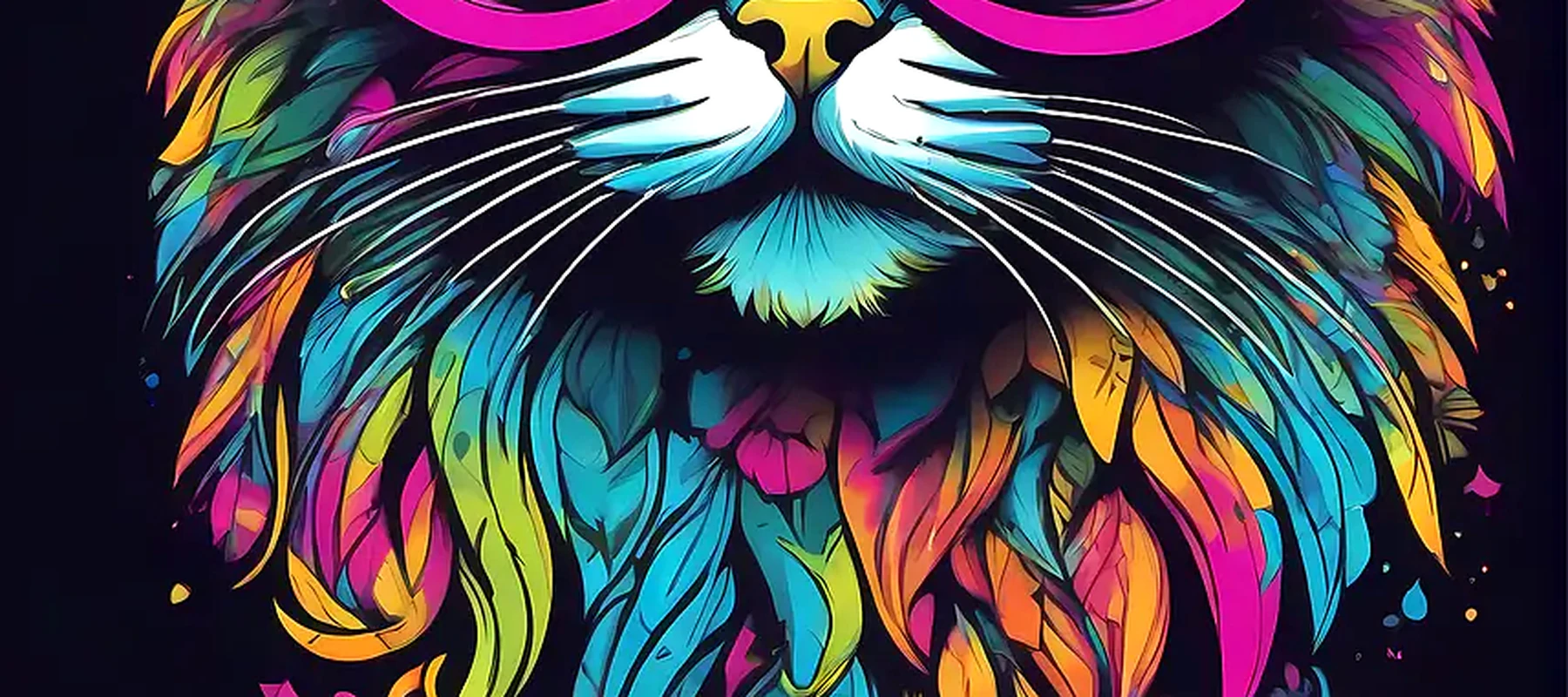 Cat RGB Desk Mat full-width design preview