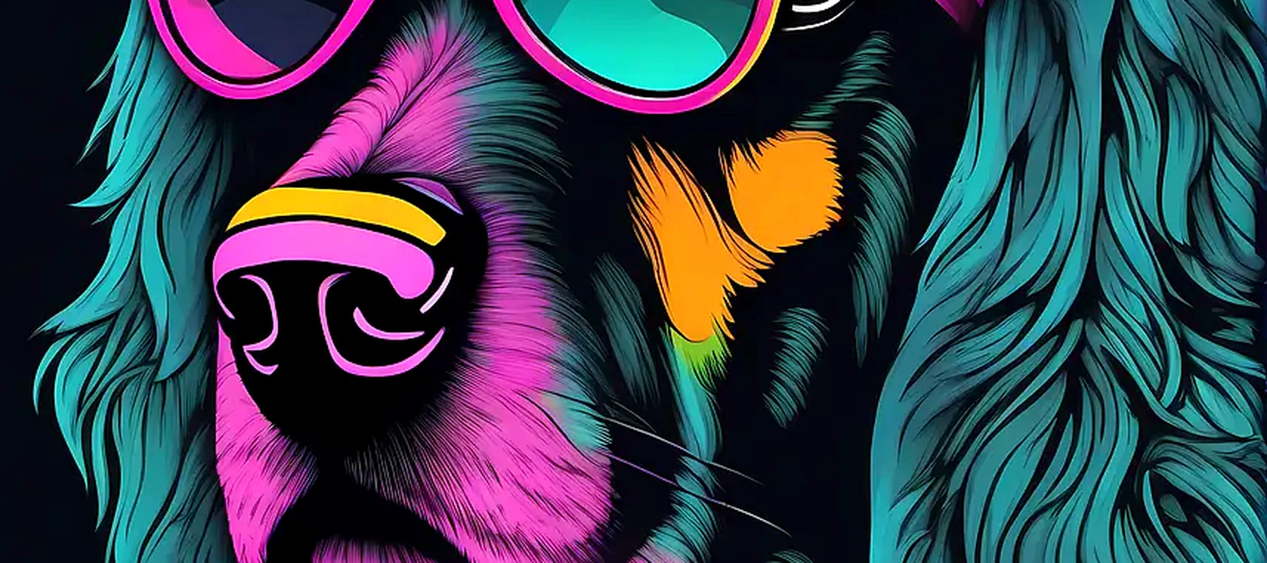 Dog RGB Desk Mat full-width design preview