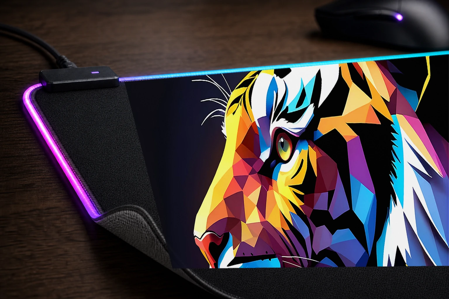 Tiger RGB Desk Mat controller and material detail