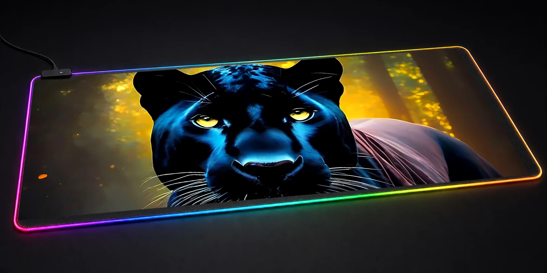 Black Panther RGB Desk Mat RGB desk mat