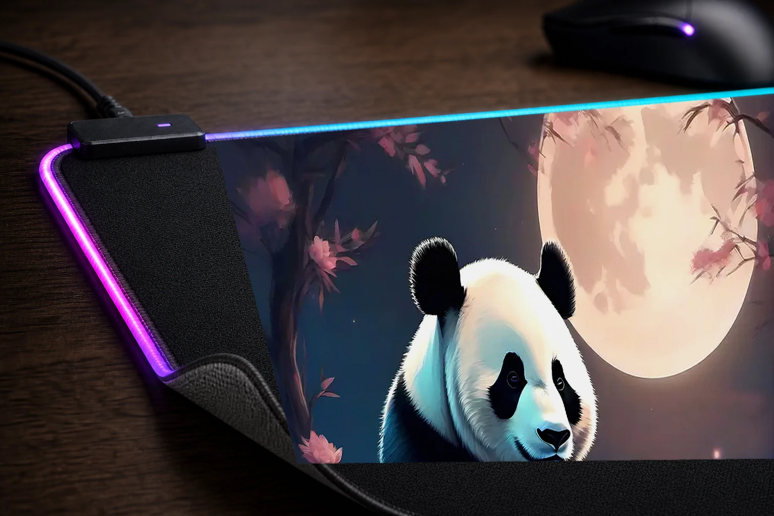 Panda RGB Desk Mat controller and material detail