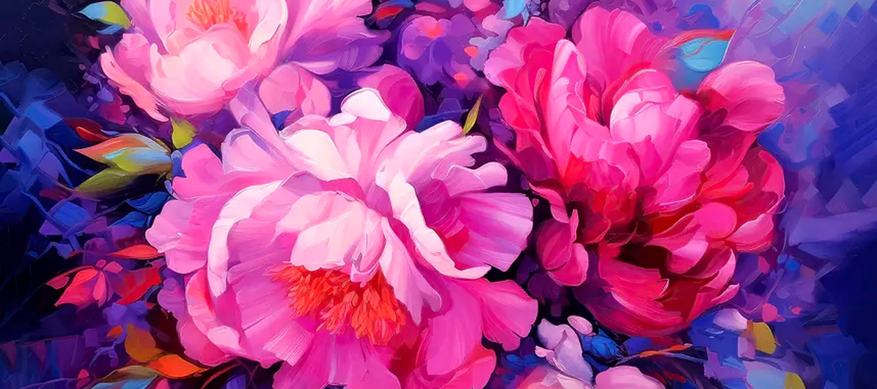 flower art RGB Desk Mat full-width design preview