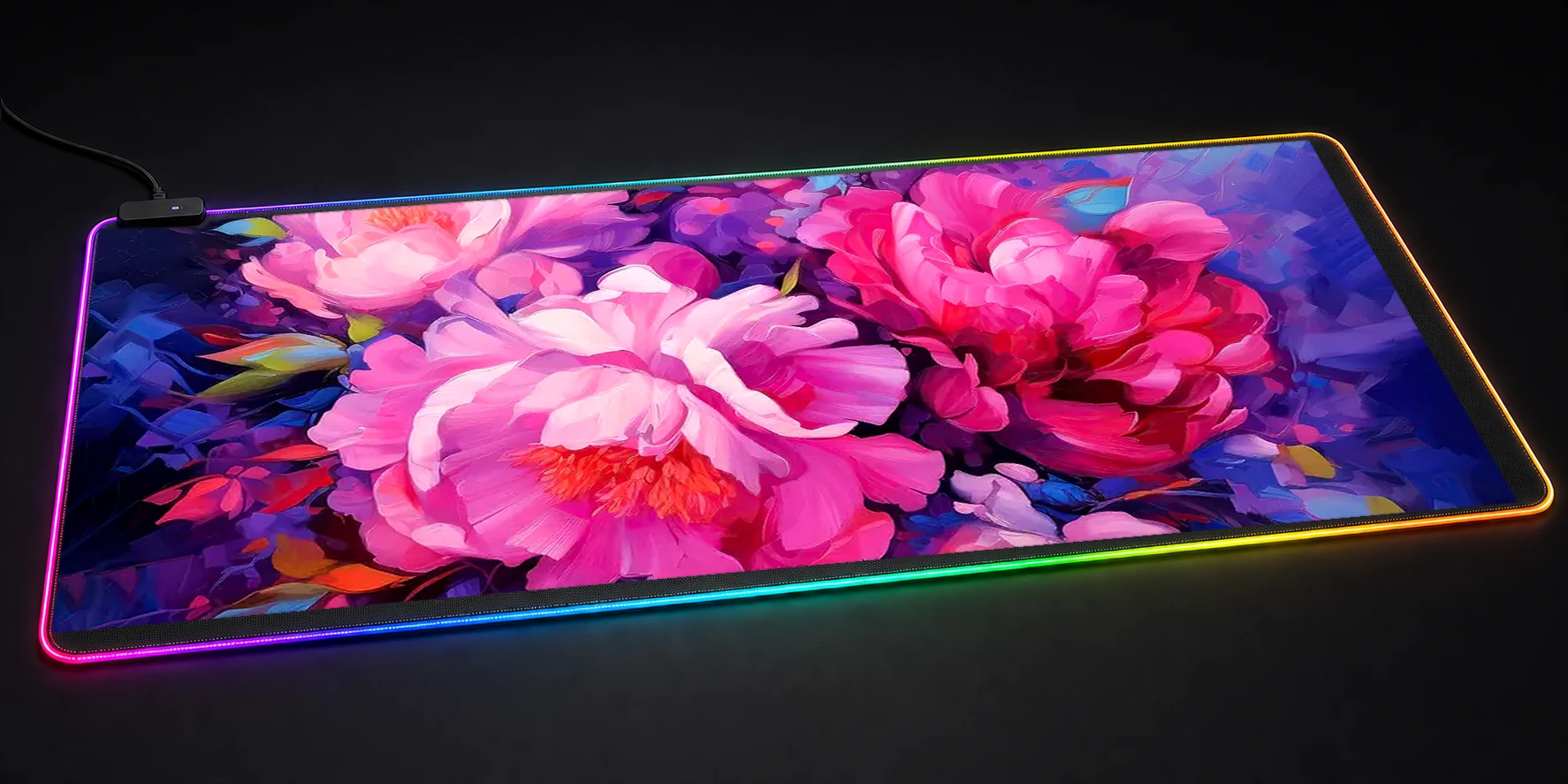 flower art RGB Desk Mat RGB desk mat