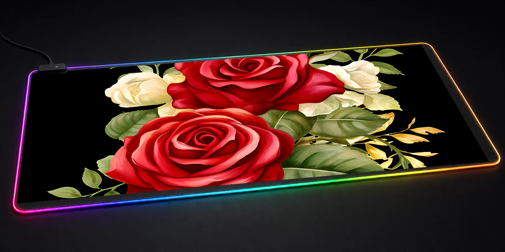 flower art RGB Desk Mat RGB desk mat