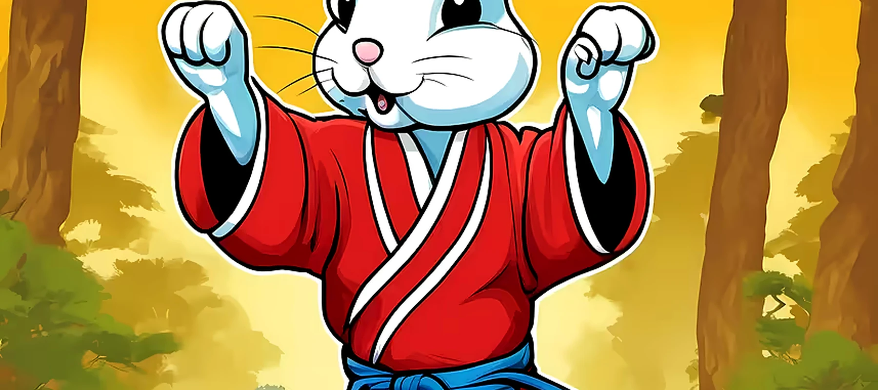 Rabbit RGB Desk Mat full-width design preview