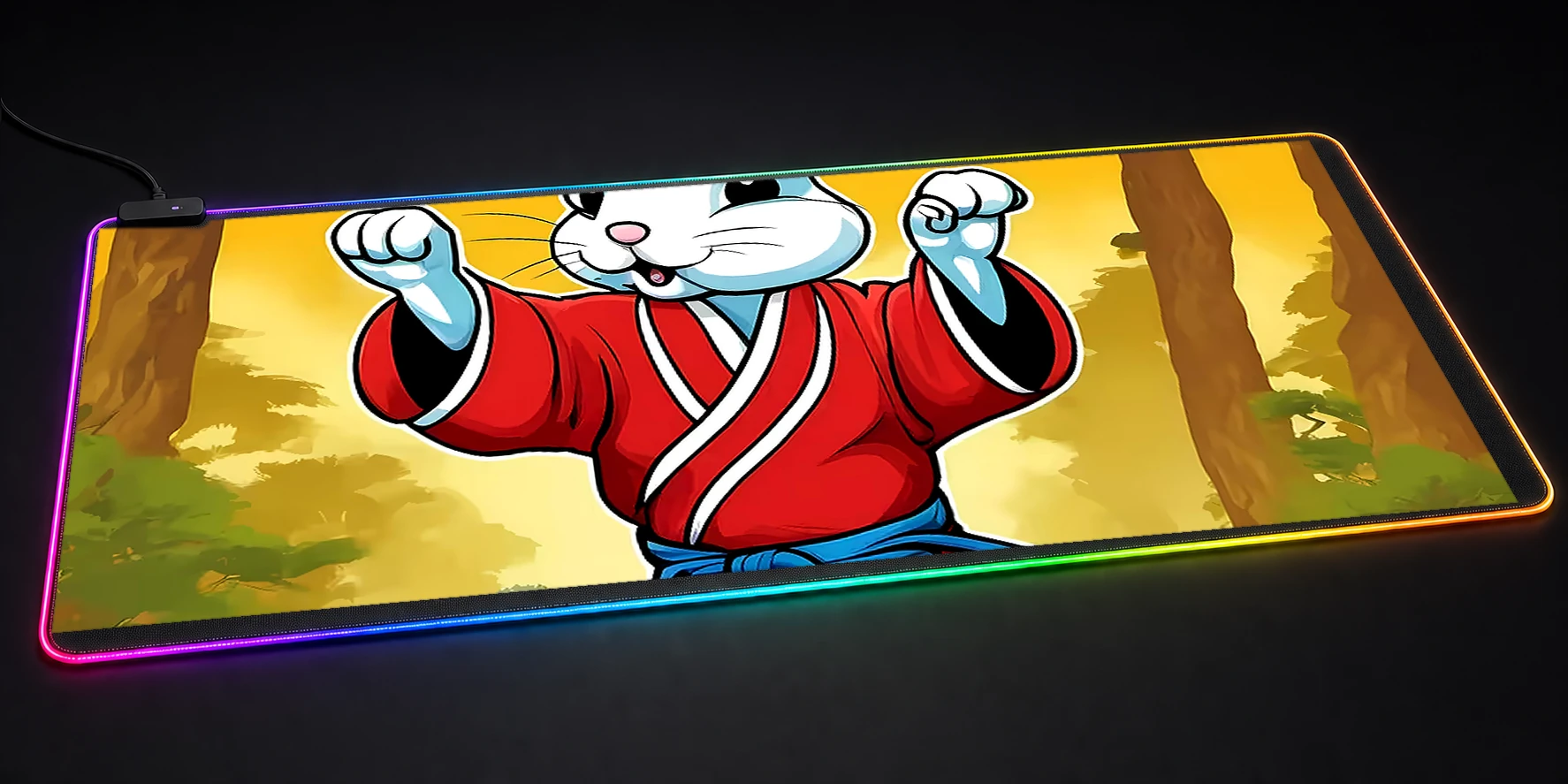 Rabbit RGB Desk Mat RGB desk mat