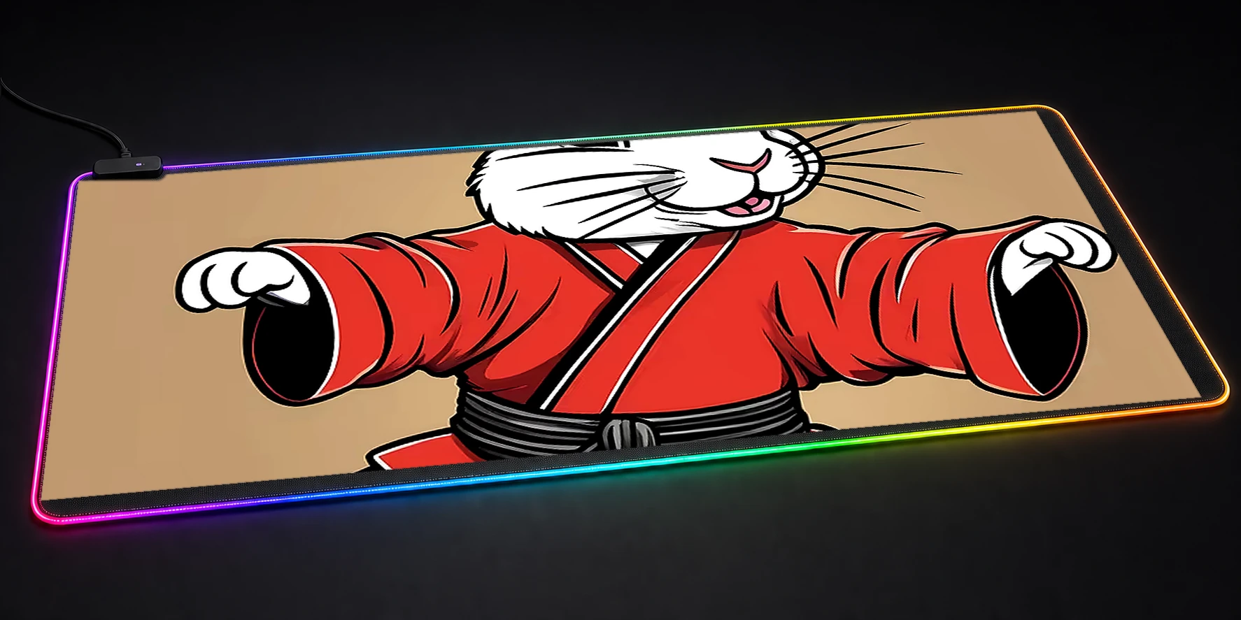 Rabbit RGB Desk Mat RGB desk mat