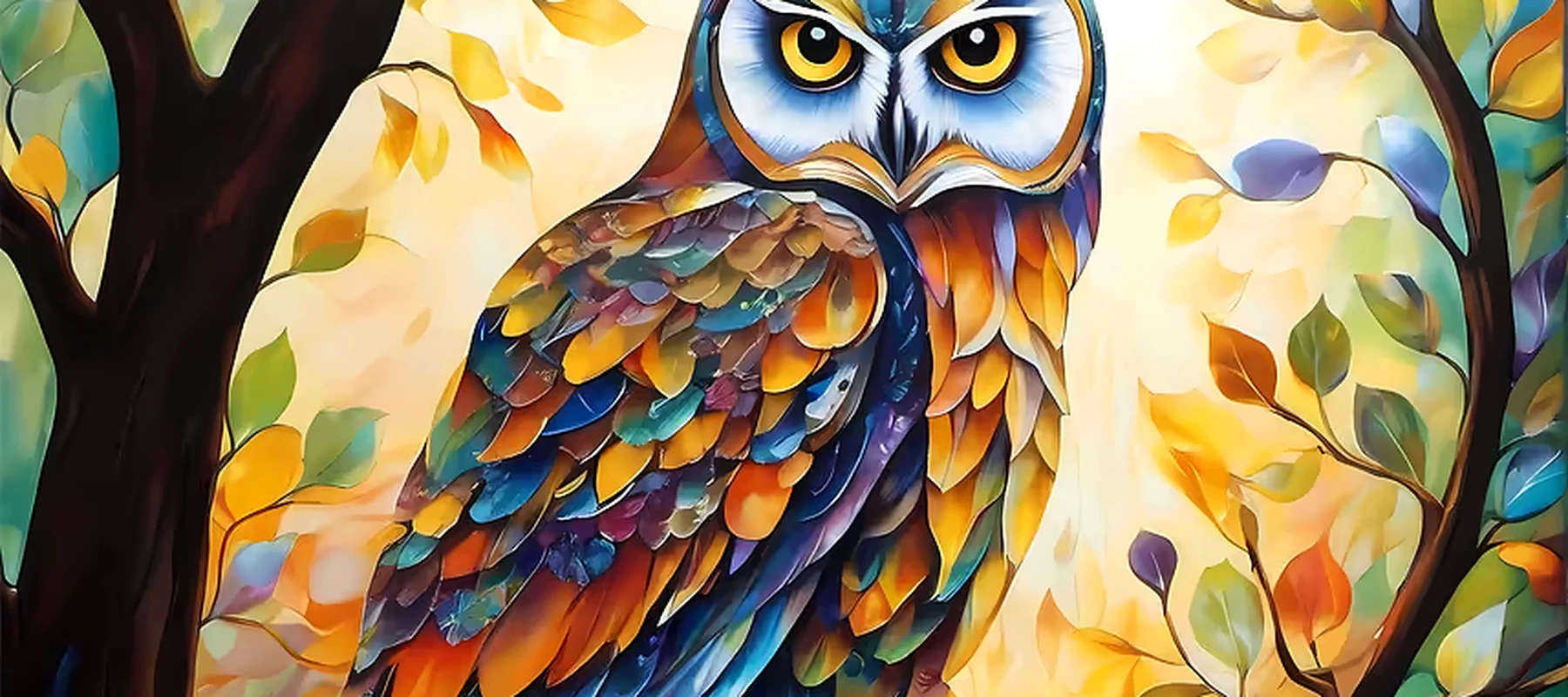 Owl RGB Desk Mat full-width design preview