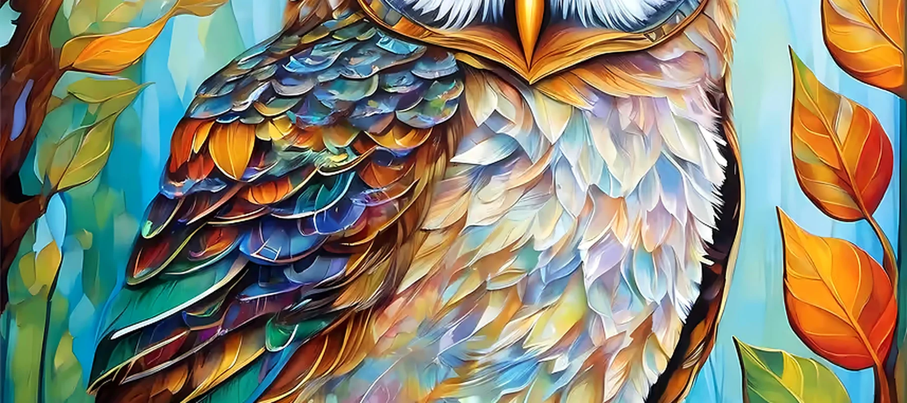 Owl RGB Desk Mat full-width design preview