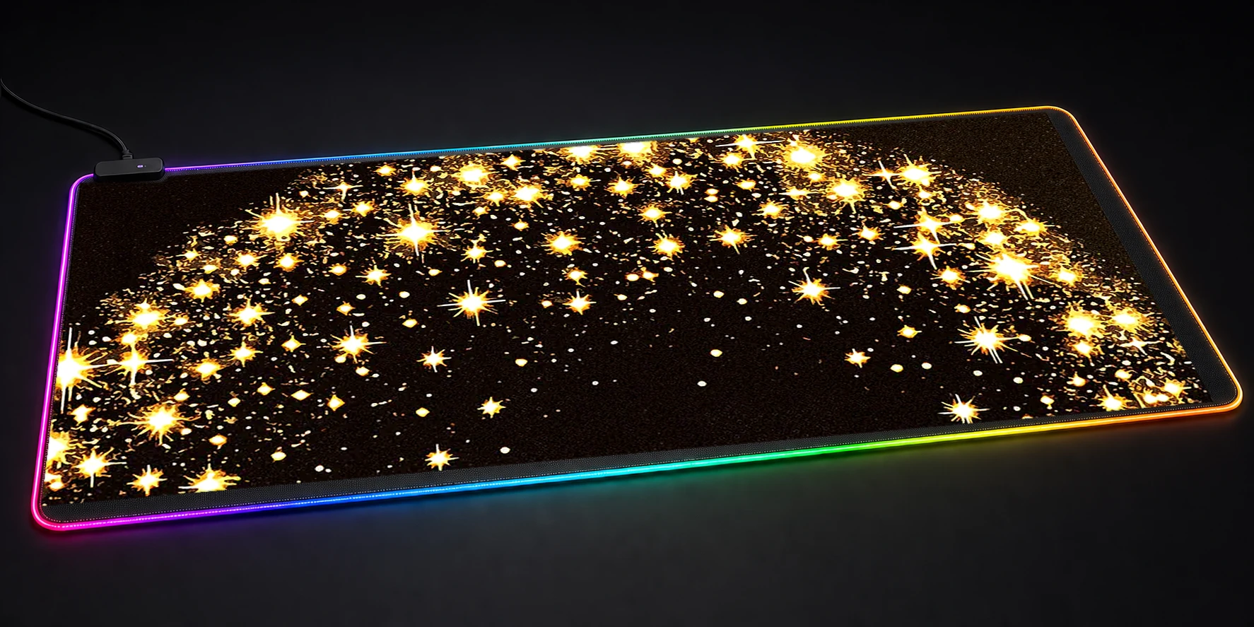 Black Woman Starlight RGB Desk Mat RGB desk mat