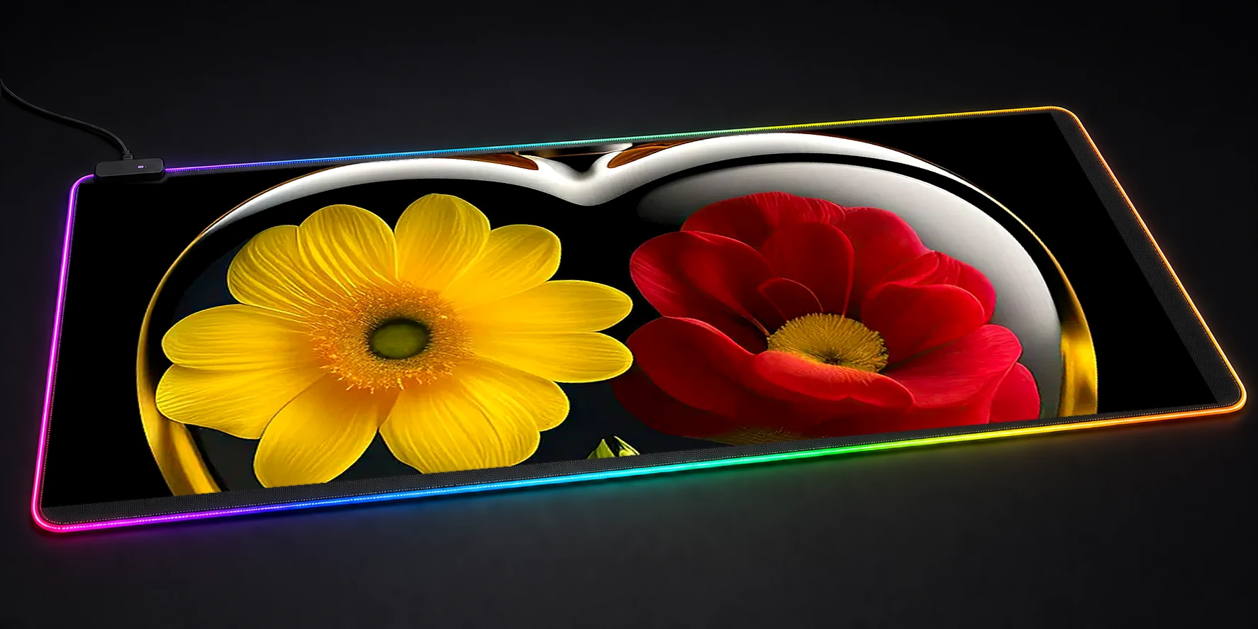 flower art RGB Desk Mat RGB desk mat