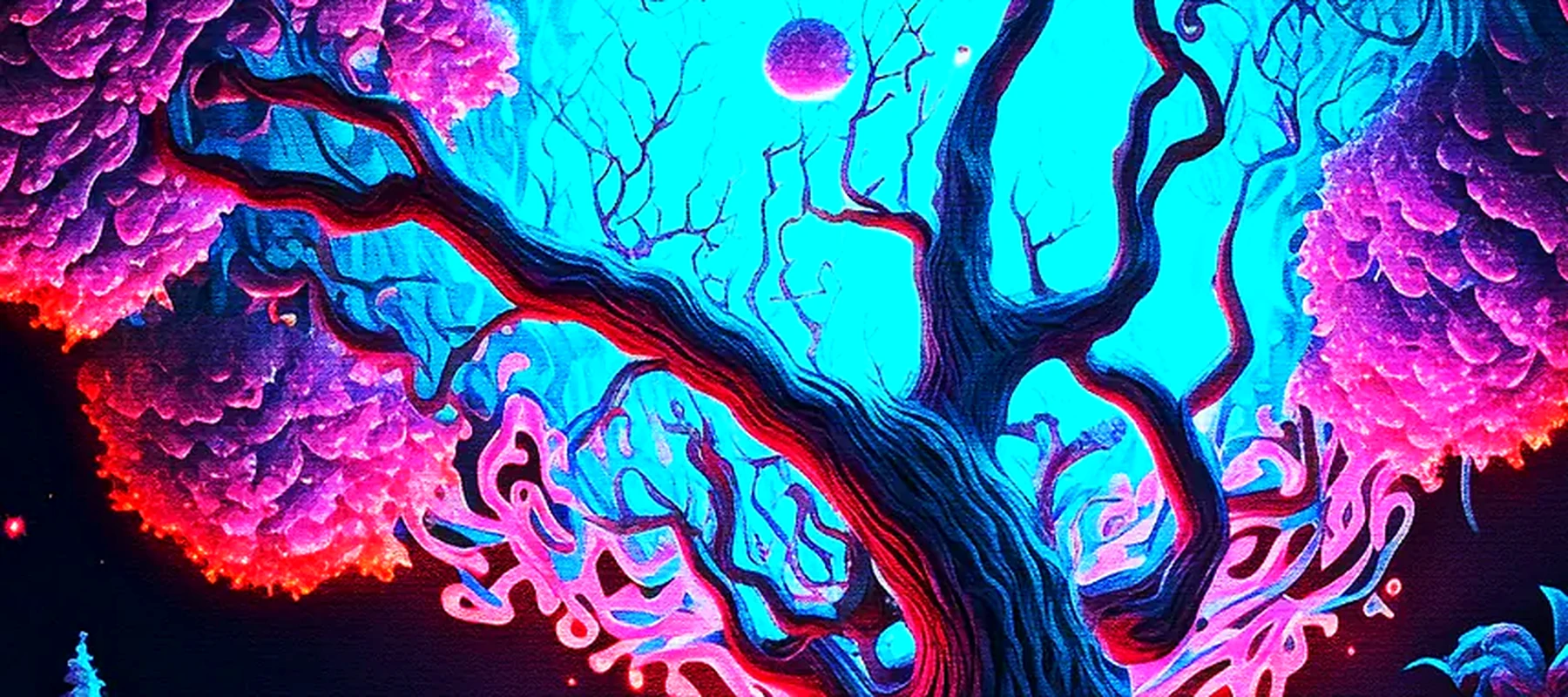 Abstract Art Tree RGB Desk Mat full-width design preview
