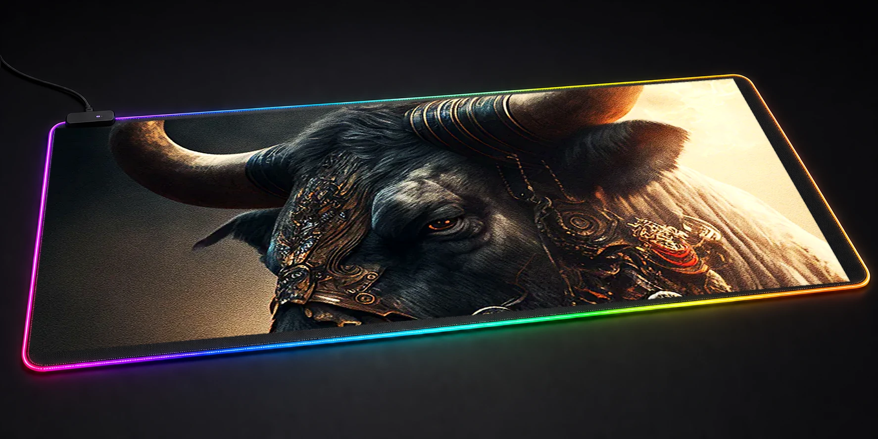 Ferocious Buffalo RGB Desk Mat RGB desk mat