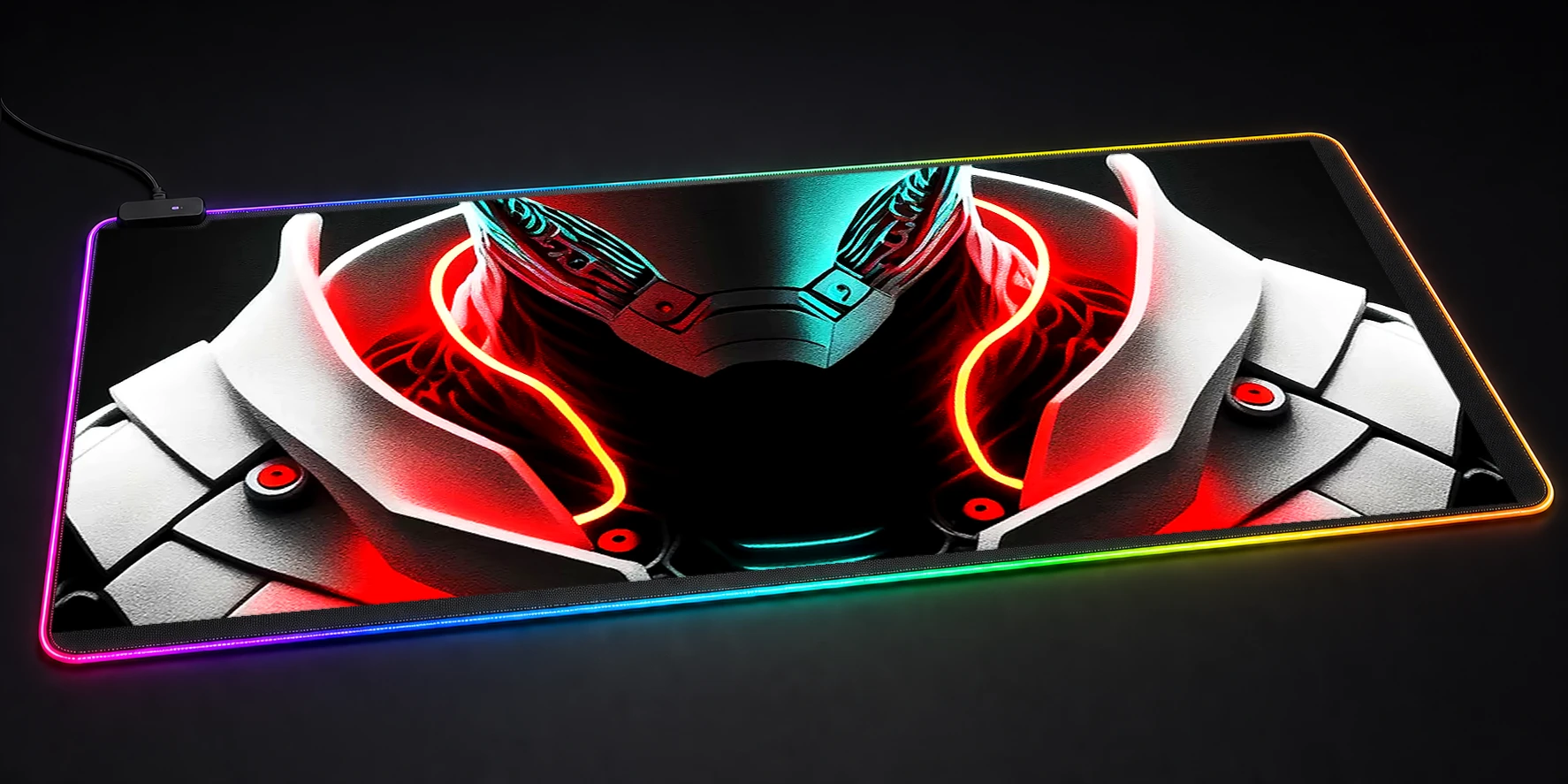 Portrait Of White Robot RGB Desk Mat RGB desk mat