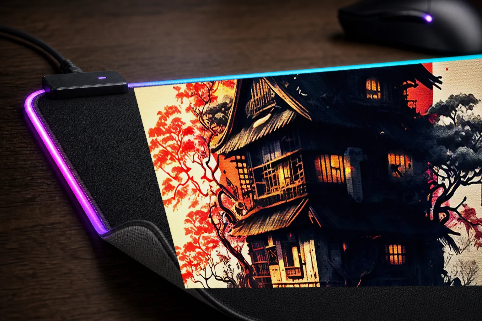 House of the rising sun RGB Desk Mat controller and material detail