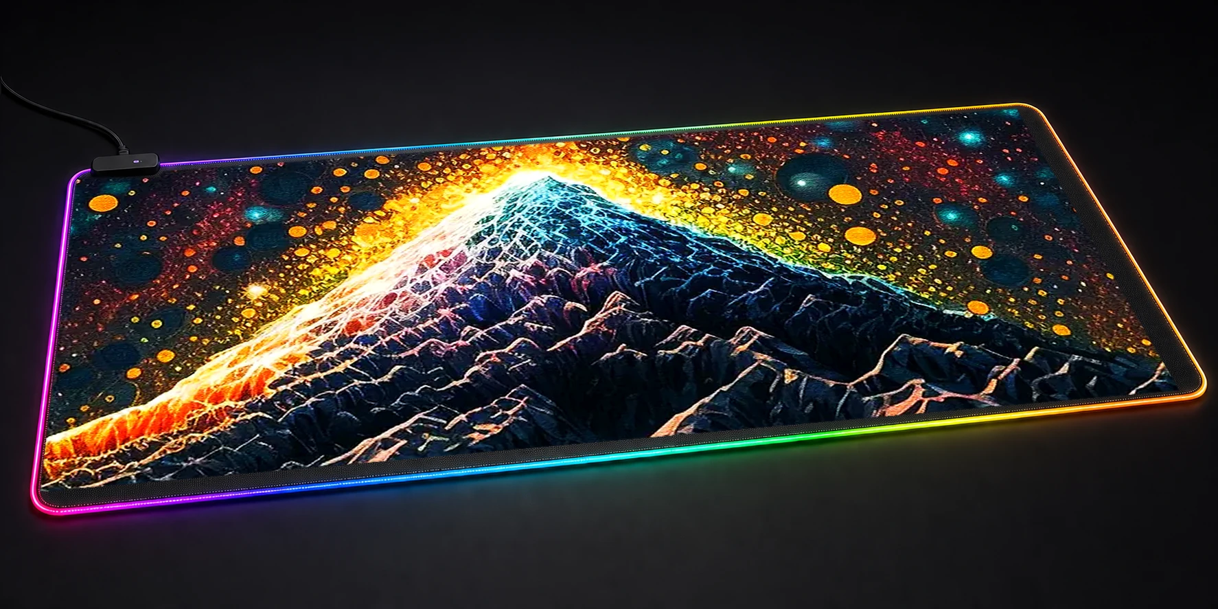 Mountain Bubble Art RGB Desk Mat RGB desk mat