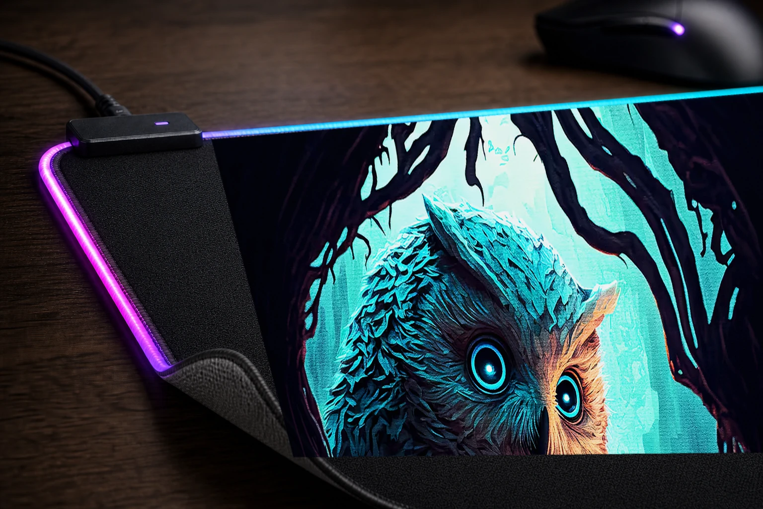 Fairy Tales RGB Desk Mat controller and material detail