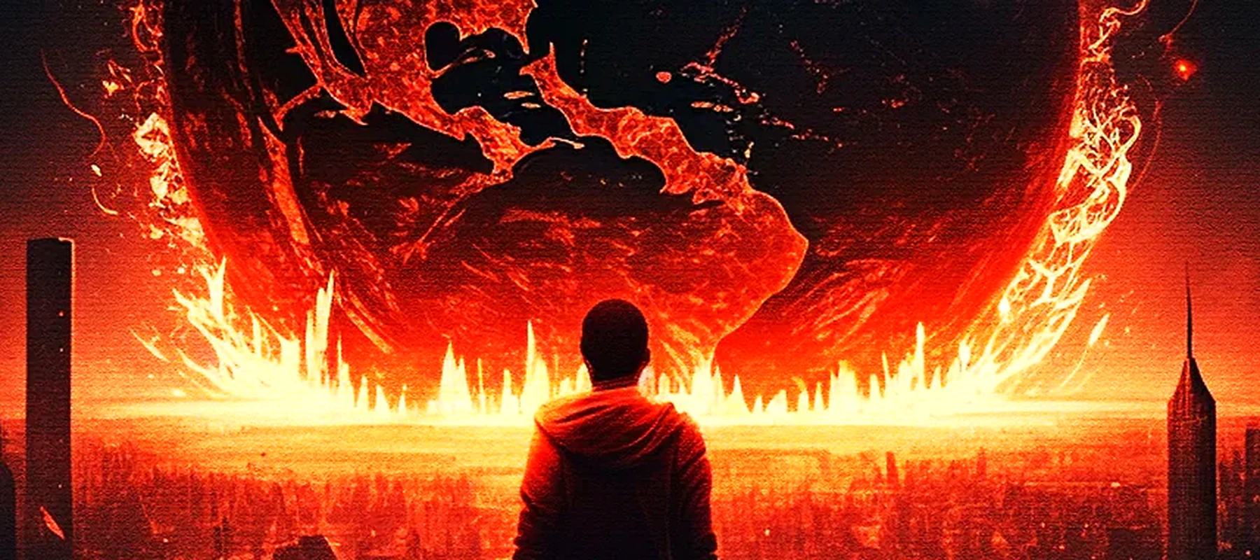 The world is on fire RGB Desk Mat full-width design preview
