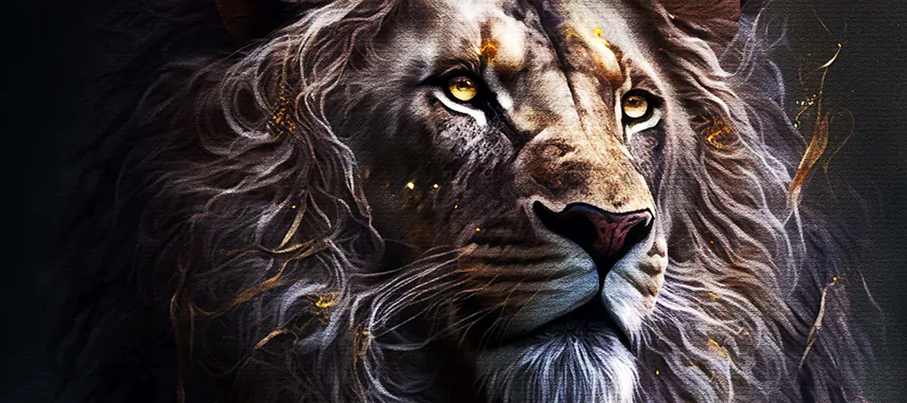 Portrait Black Lion RGB Desk Mat full-width design preview