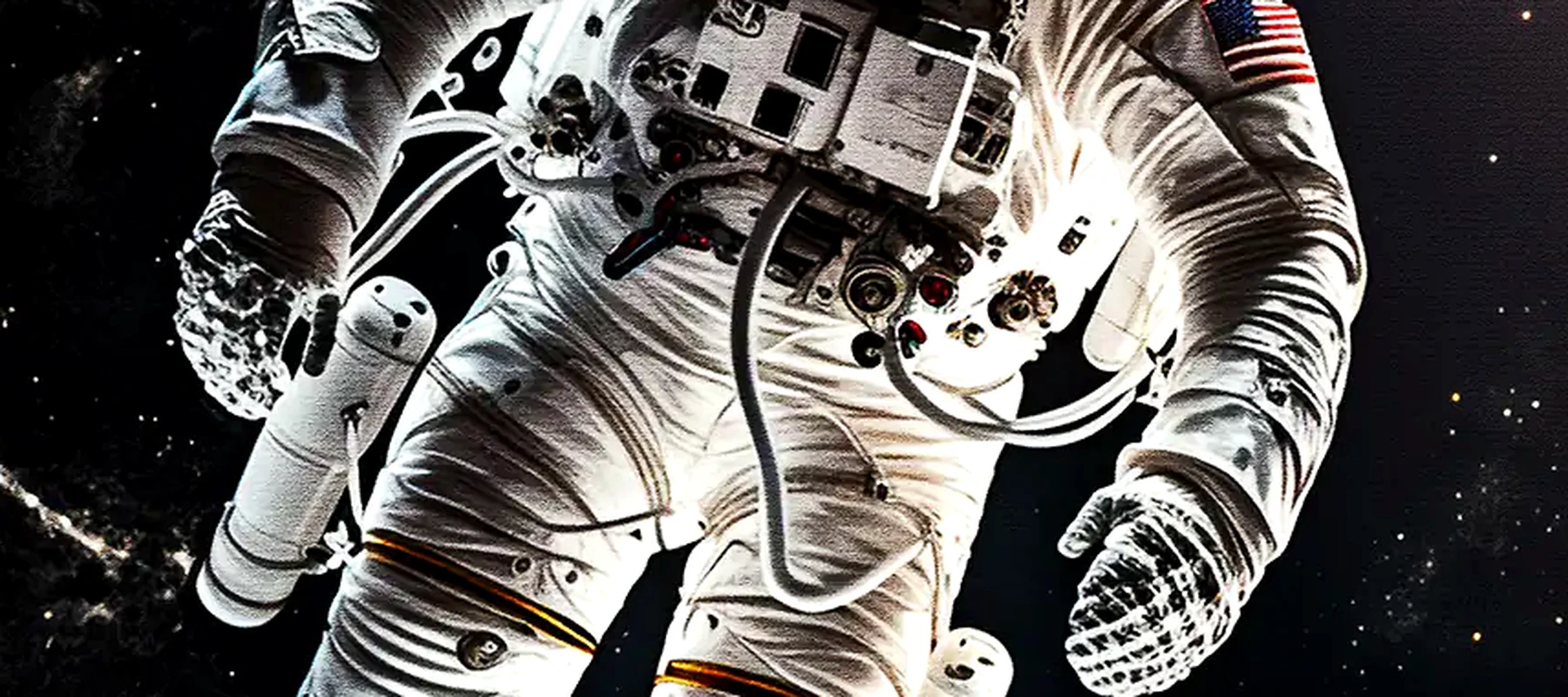 Space Walk RGB Desk Mat full-width design preview