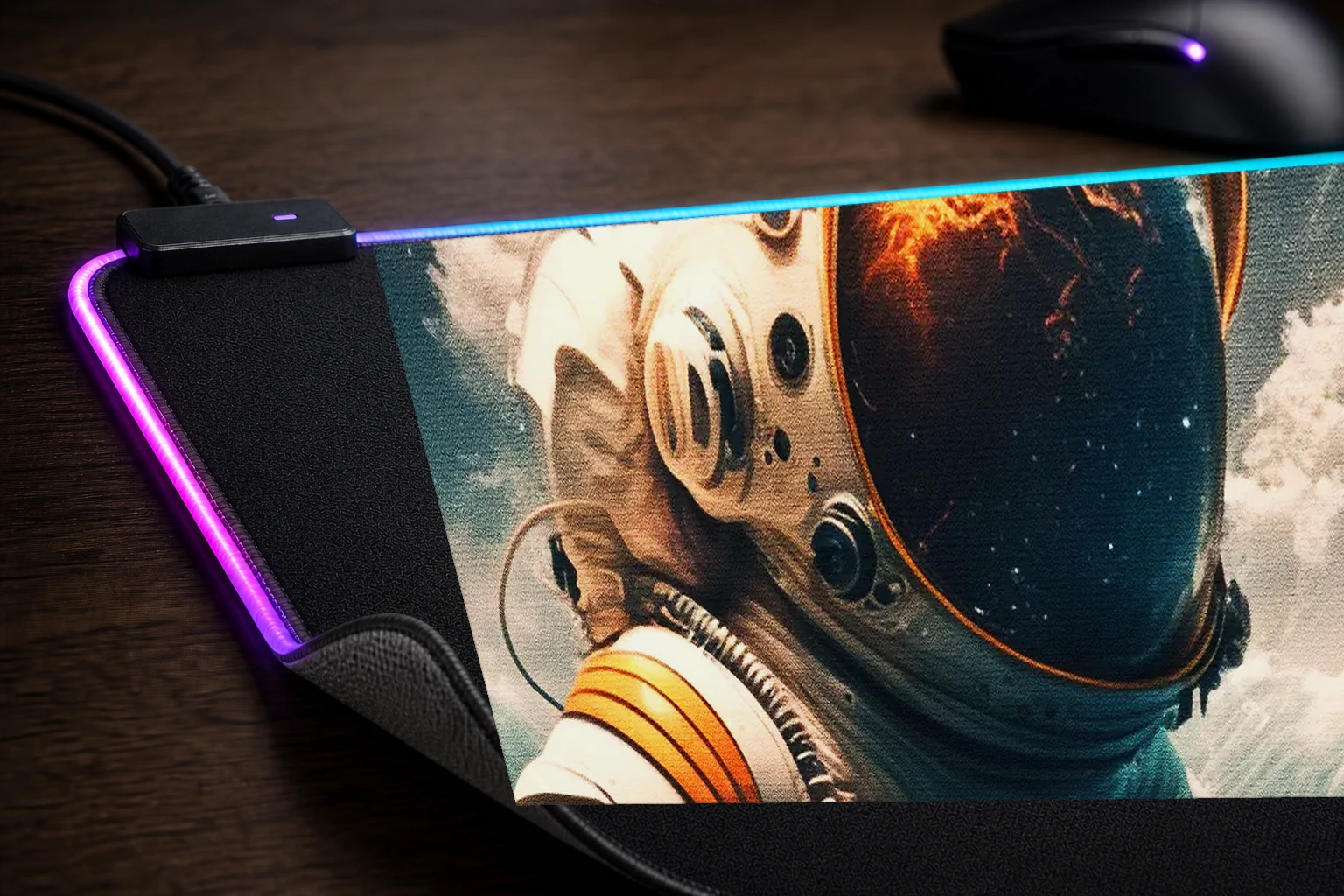 Astronaut in Ocean RGB Desk Mat controller and material detail