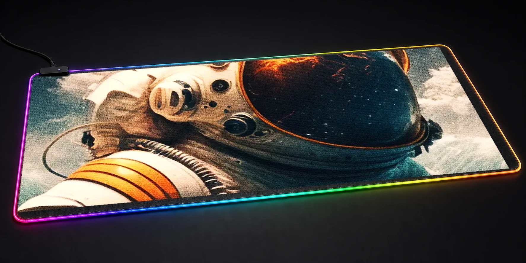 Astronaut in Ocean RGB Desk Mat RGB desk mat