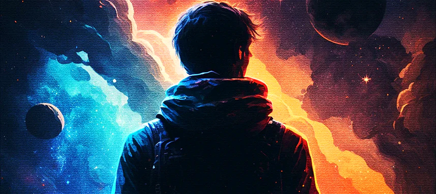 Staring at the planets RGB Desk Mat full-width design preview
