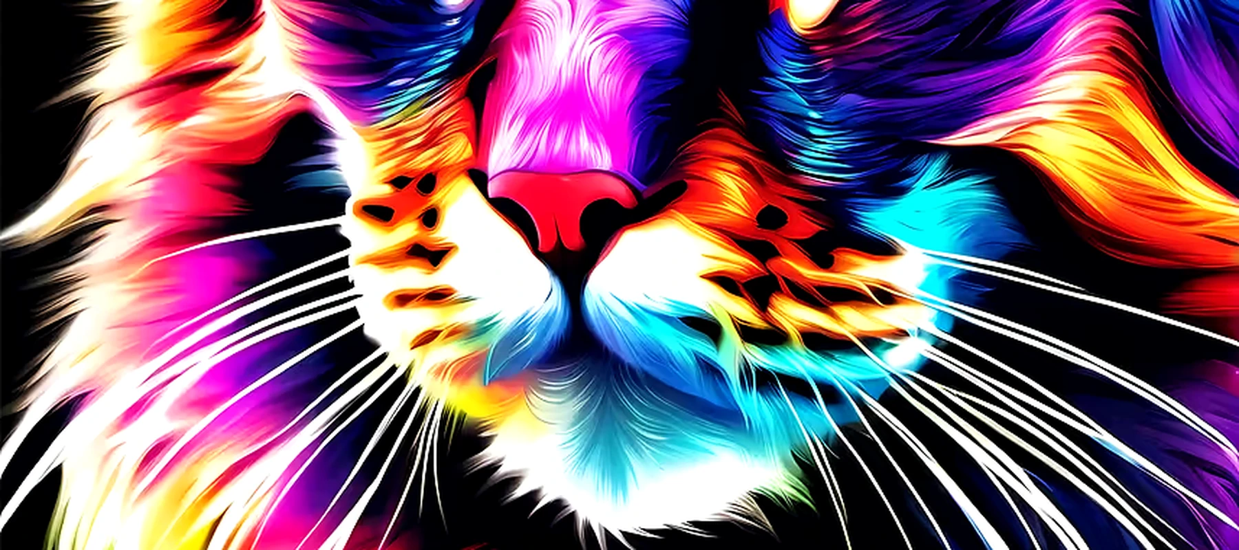 Cat RGB Desk Mat full-width design preview