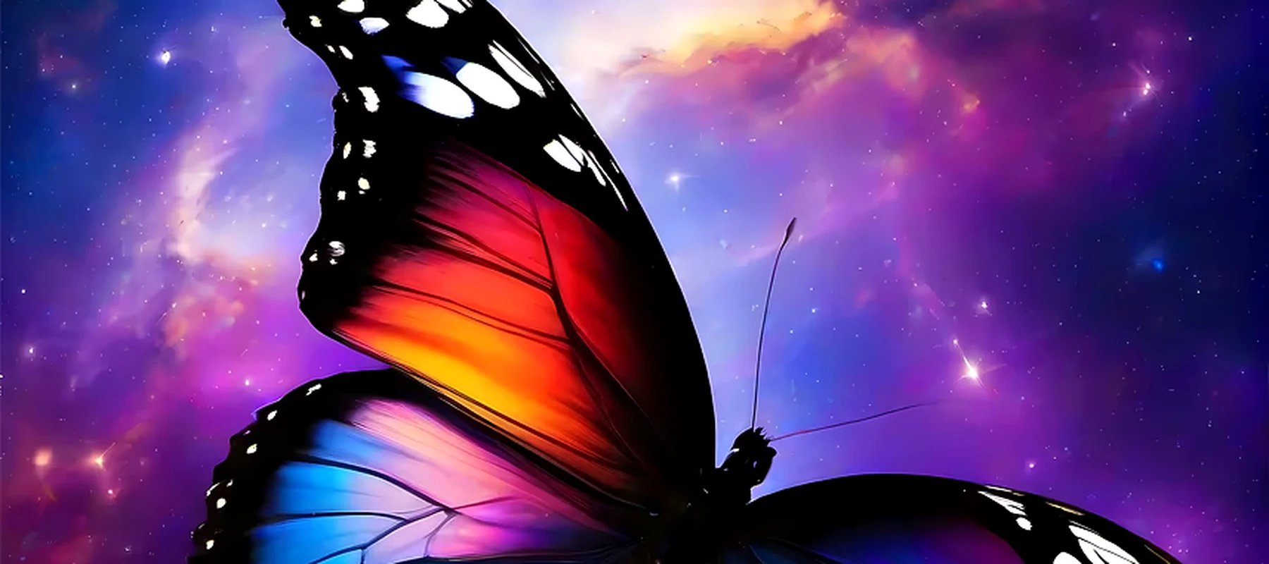 Space Butterfly RGB Desk Mat full-width design preview