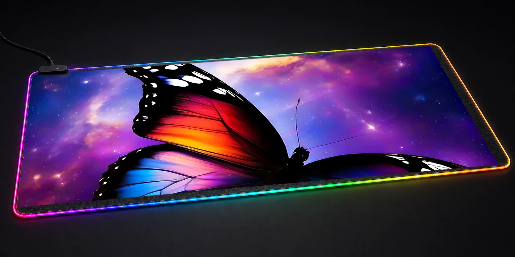 Space Butterfly RGB Desk Mat RGB desk mat