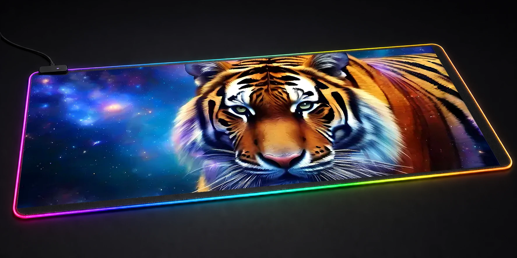 Space Tiger RGB Desk Mat RGB desk mat