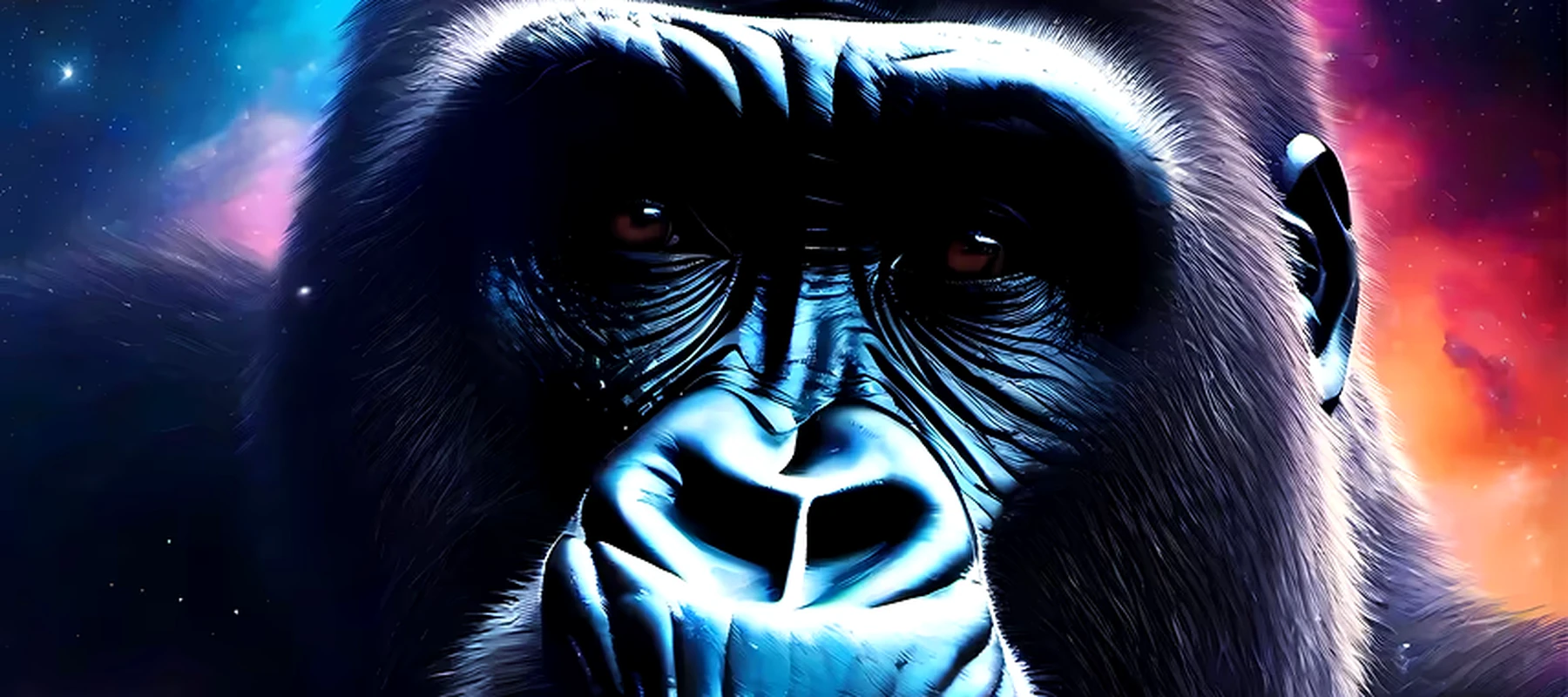 Space Gorilla RGB Desk Mat full-width design preview