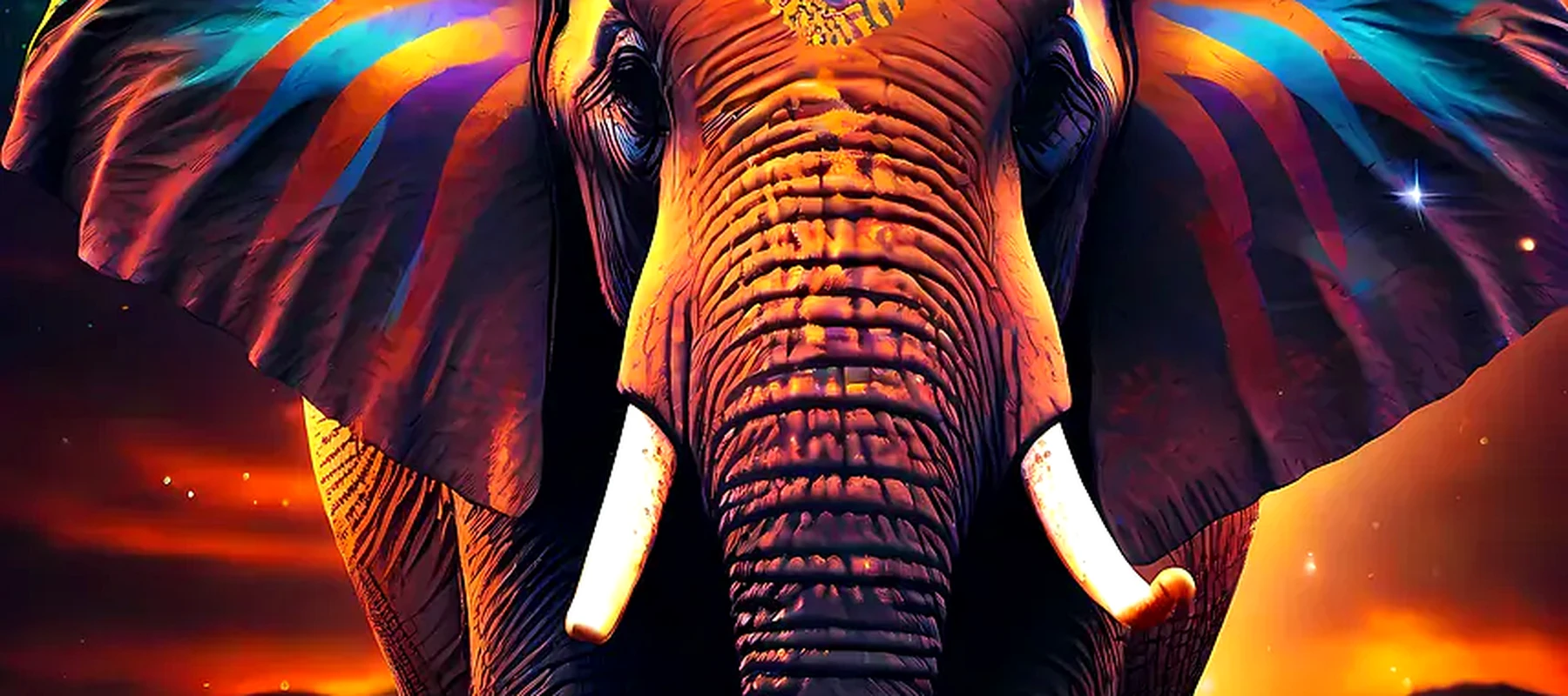 Elephant RGB Desk Mat full-width design preview