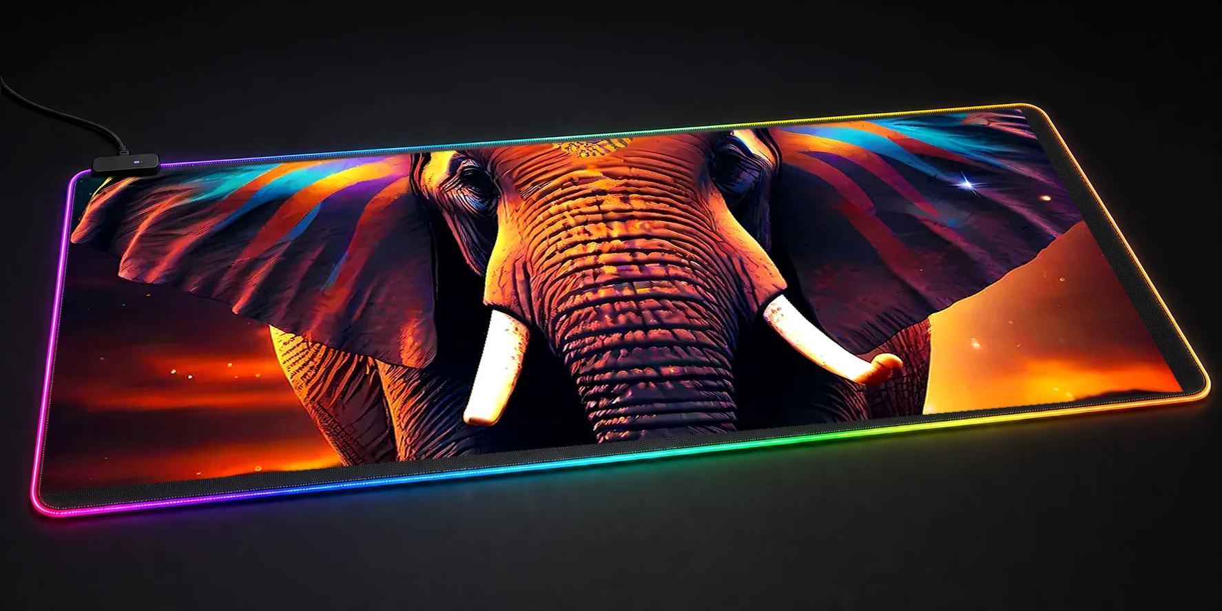 Elephant RGB Desk Mat RGB desk mat