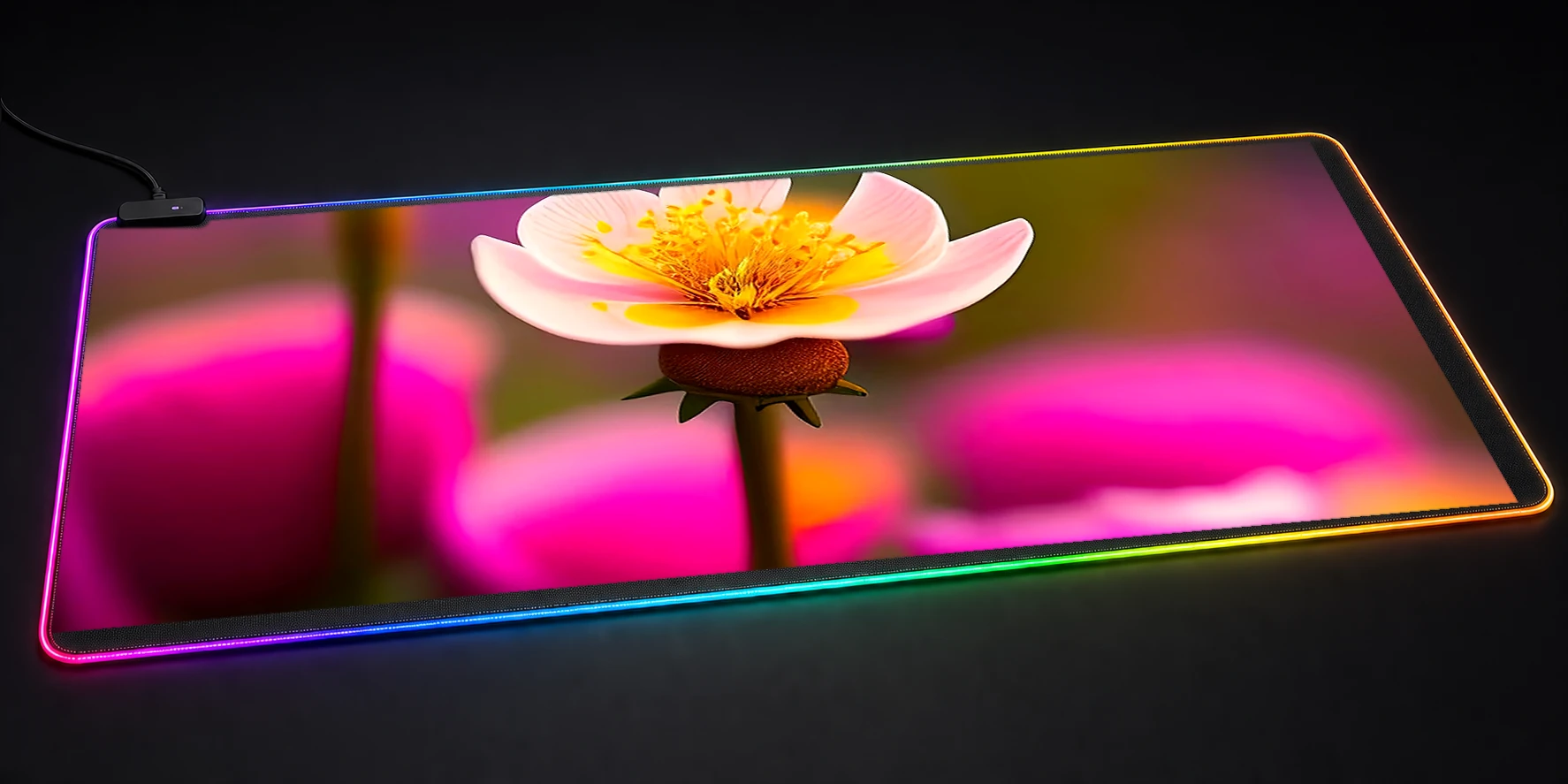 flower art RGB Desk Mat RGB desk mat