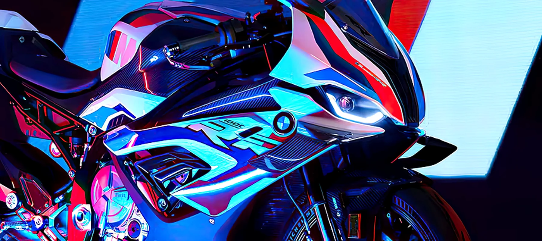 BMW M1000 RGB Desk Mat full-width design preview