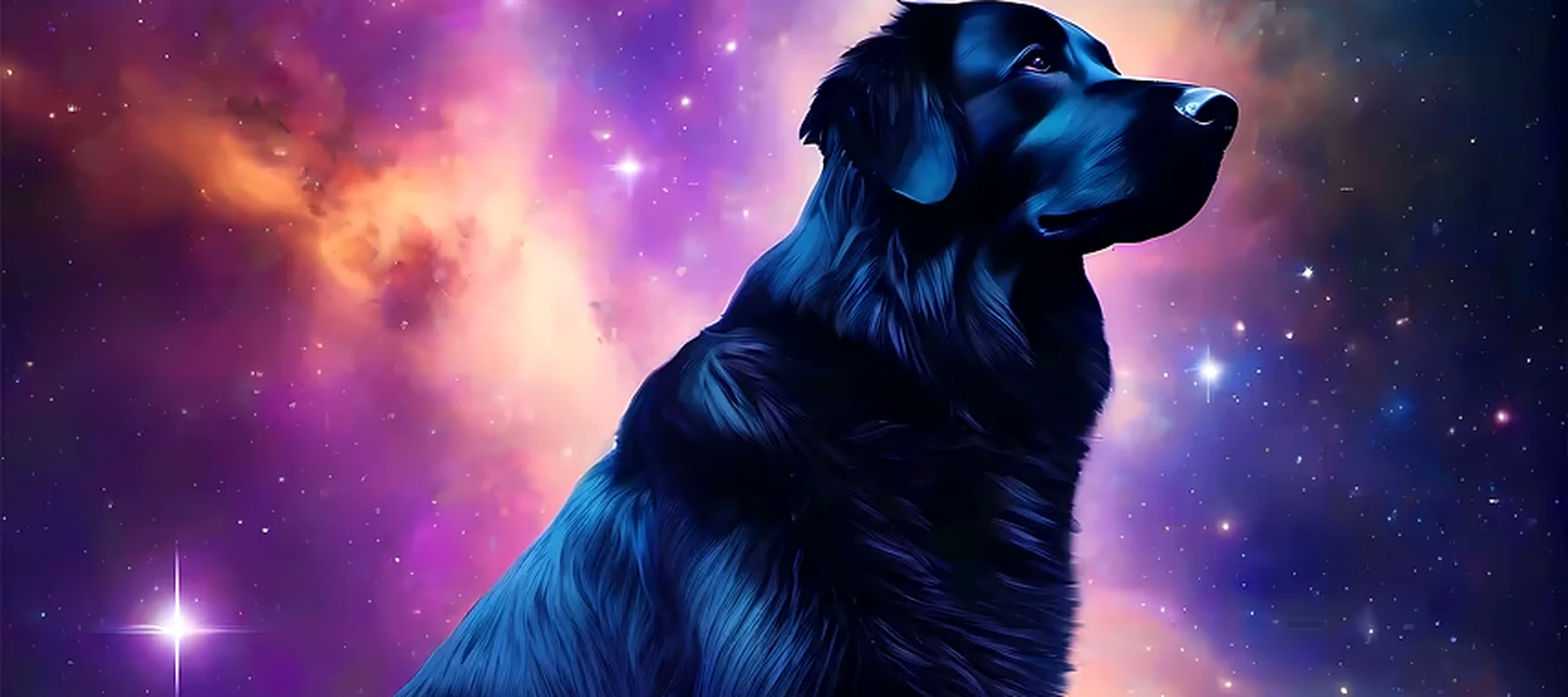 Space Dog RGB Desk Mat full-width design preview