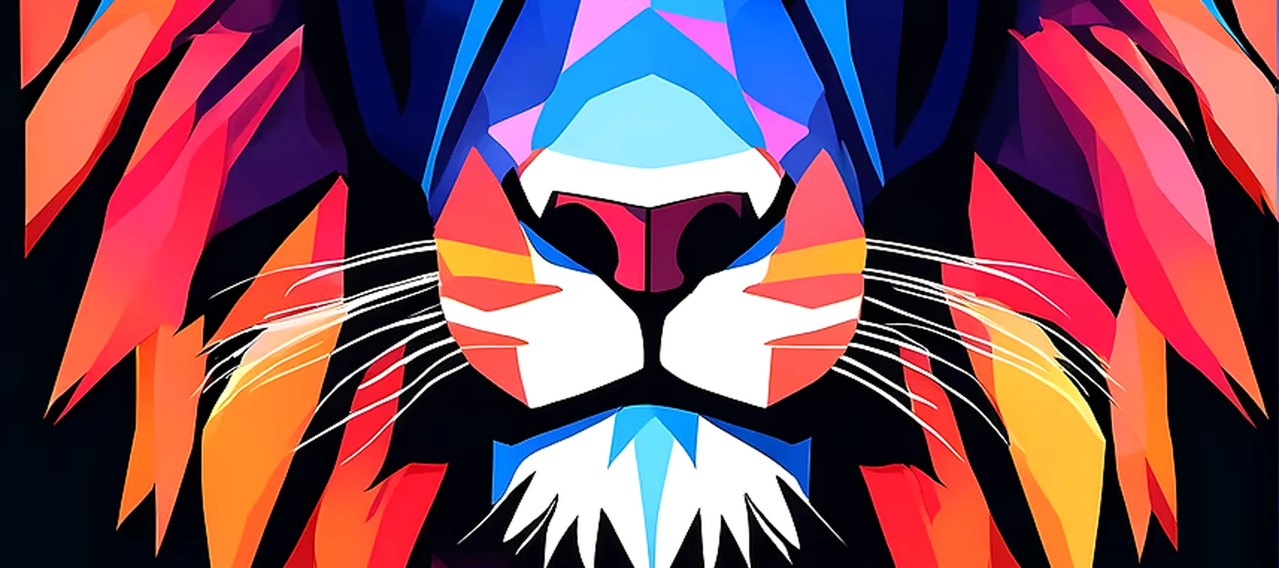 Lion RGB Desk Mat full-width design preview