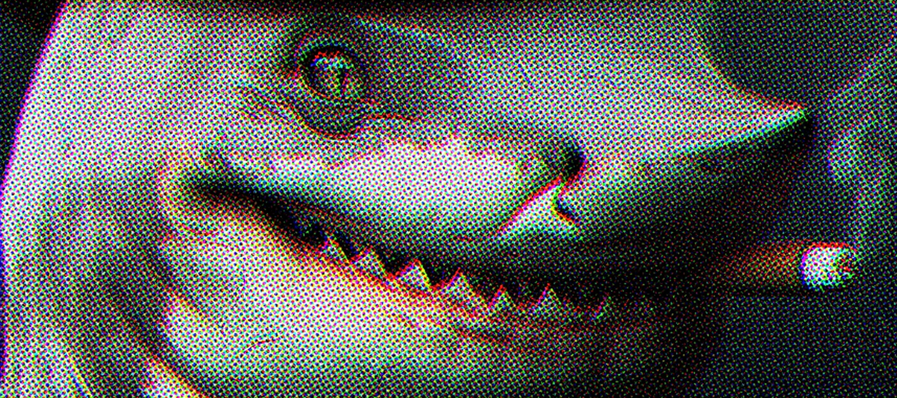 Shark smoke RGB Desk Mat full-width design preview