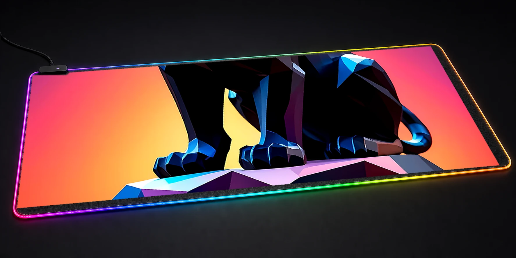Black Panther RGB Desk Mat RGB desk mat