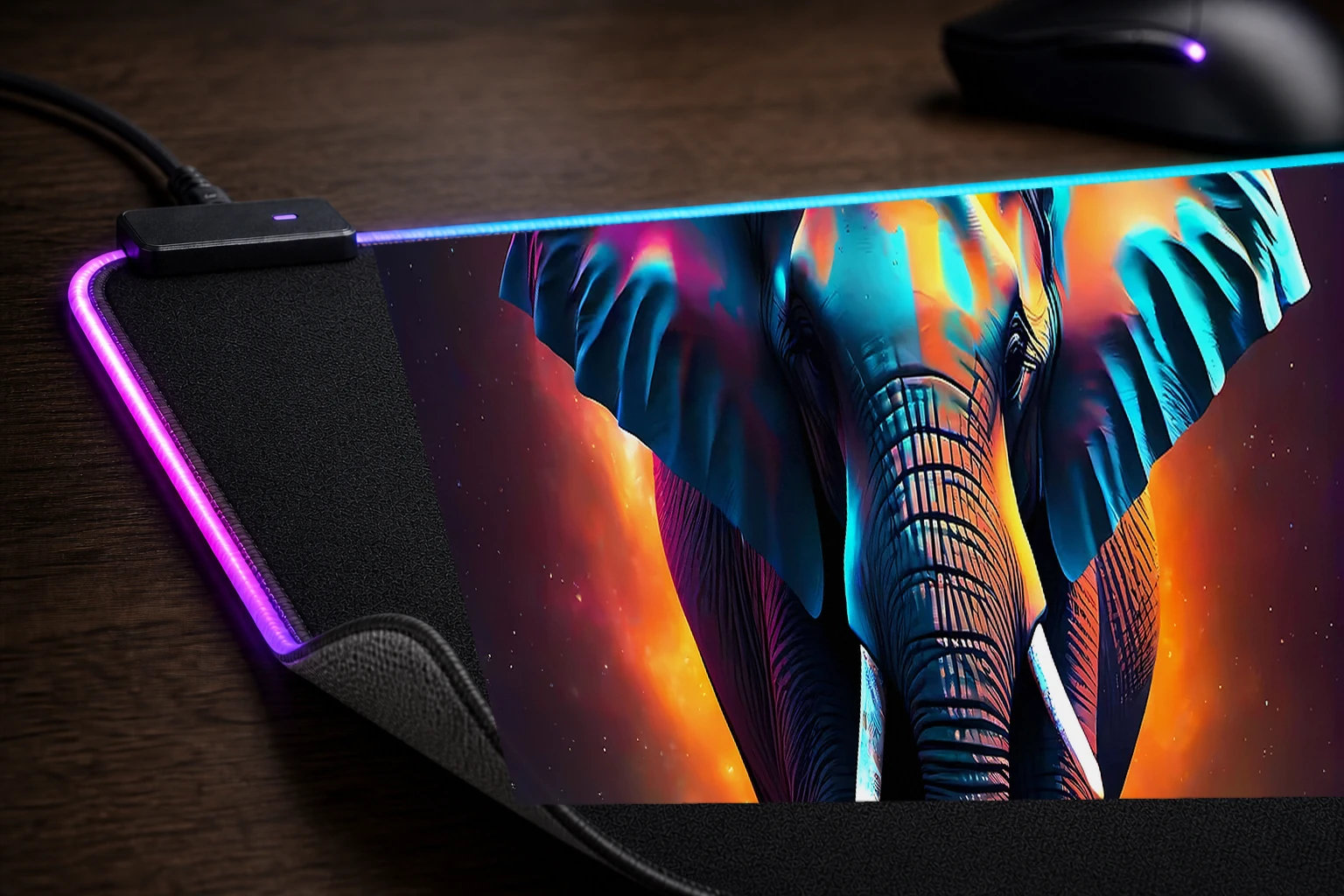 elephant RGB Desk Mat controller and material detail
