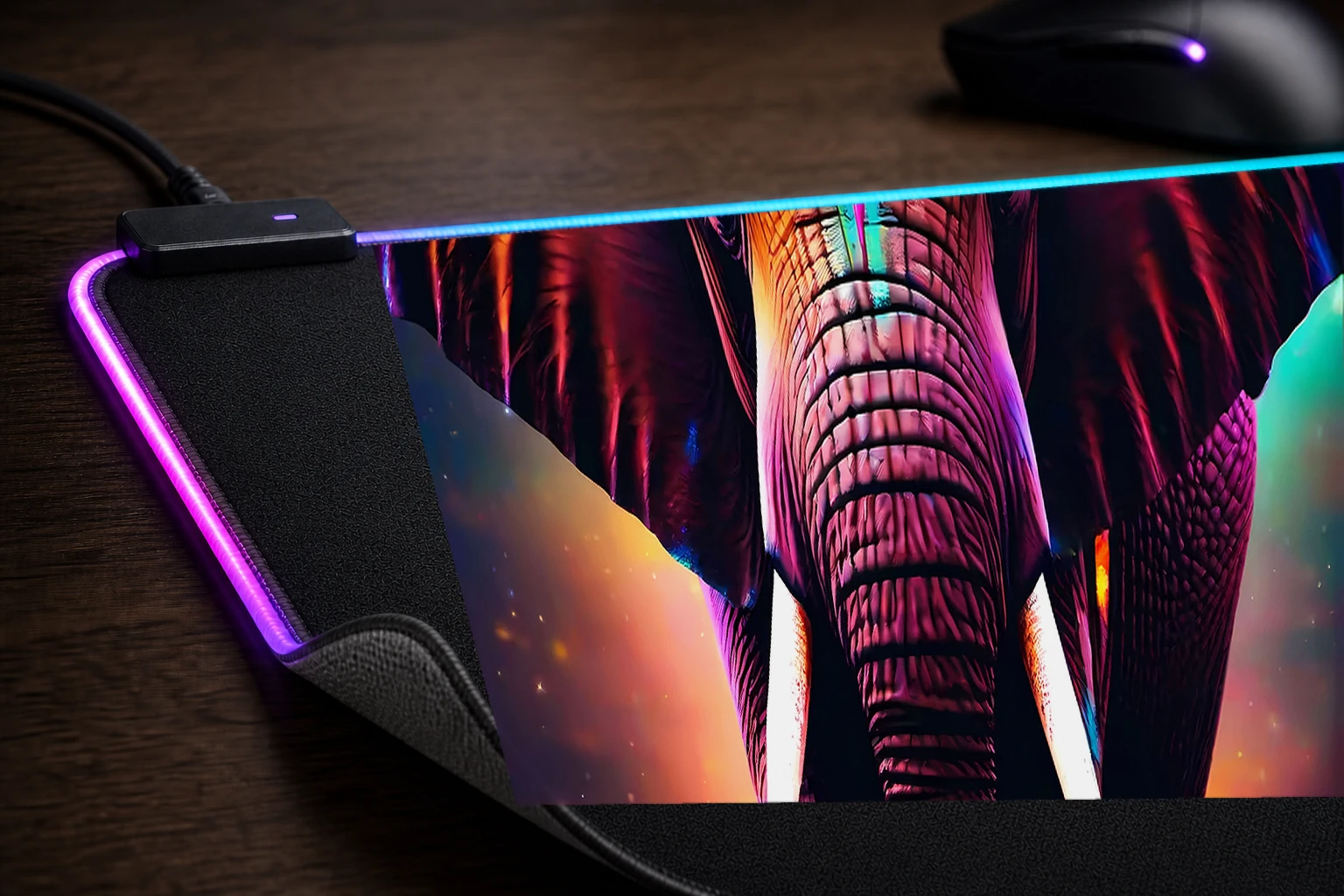 elephant RGB Desk Mat controller and material detail