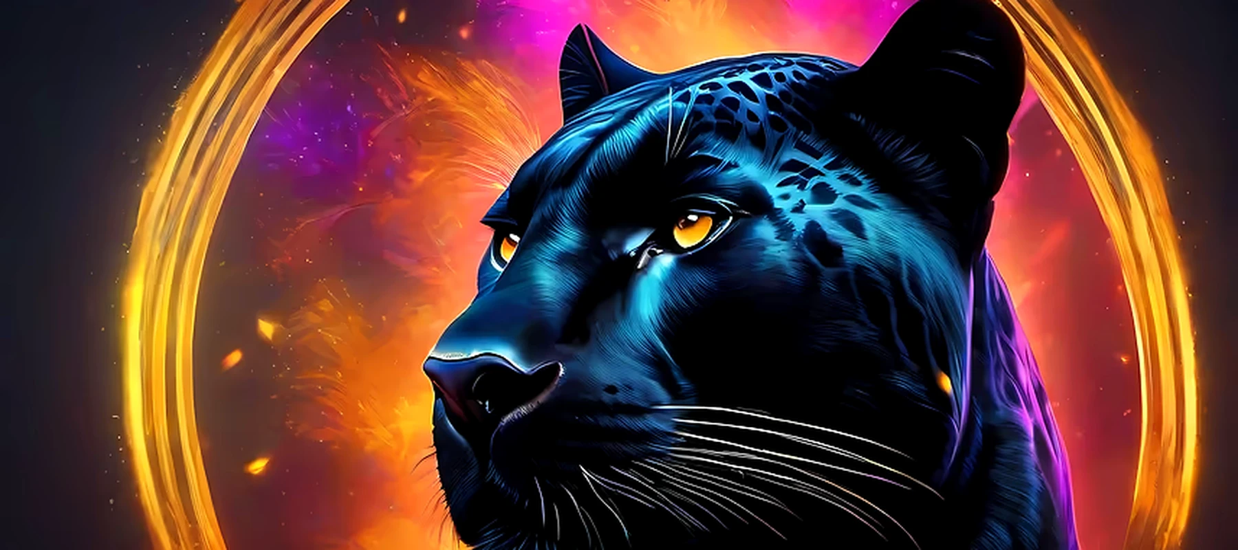 Black Panther RGB Desk Mat full-width design preview