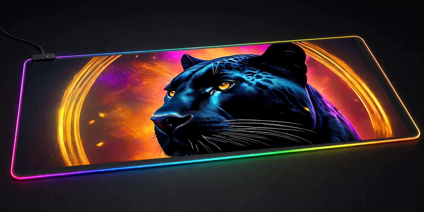 Black Panther RGB Desk Mat RGB desk mat