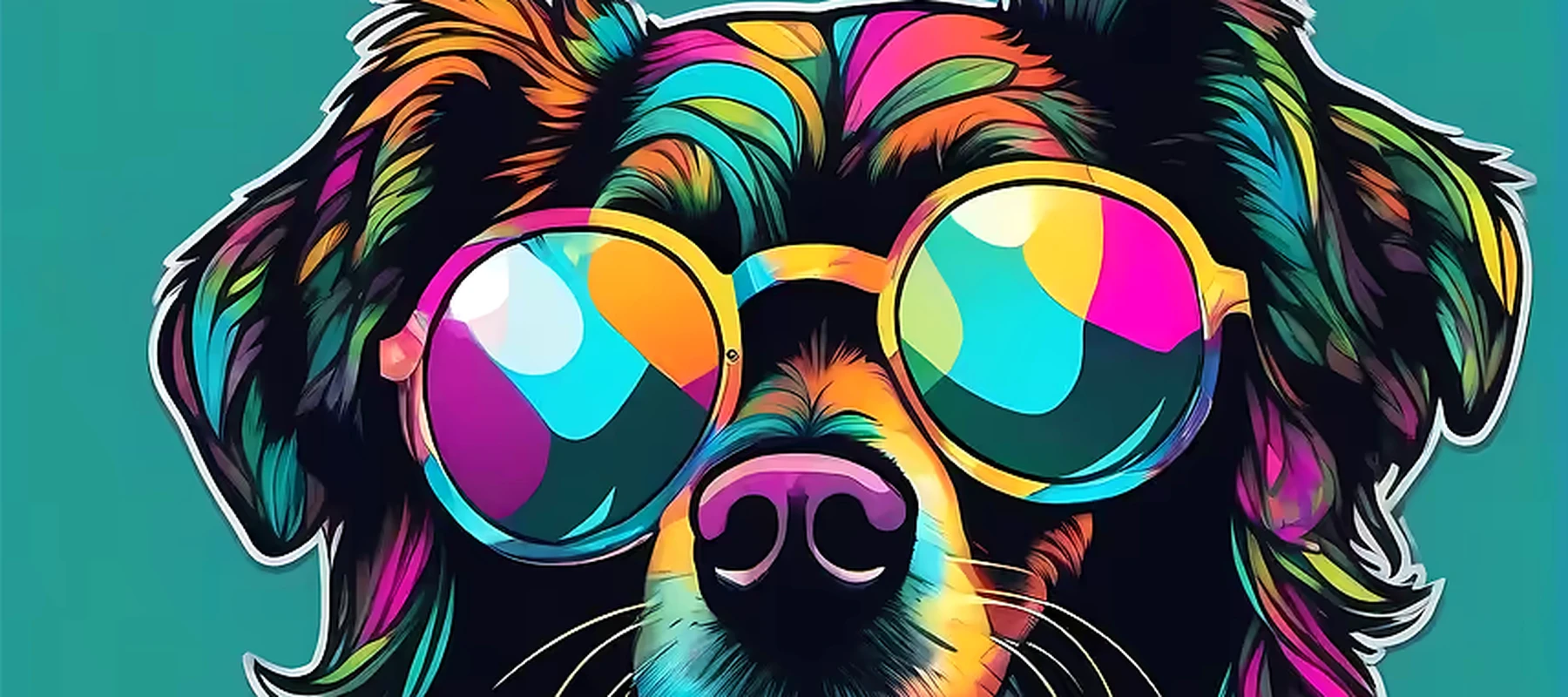 Dog RGB Desk Mat full-width design preview
