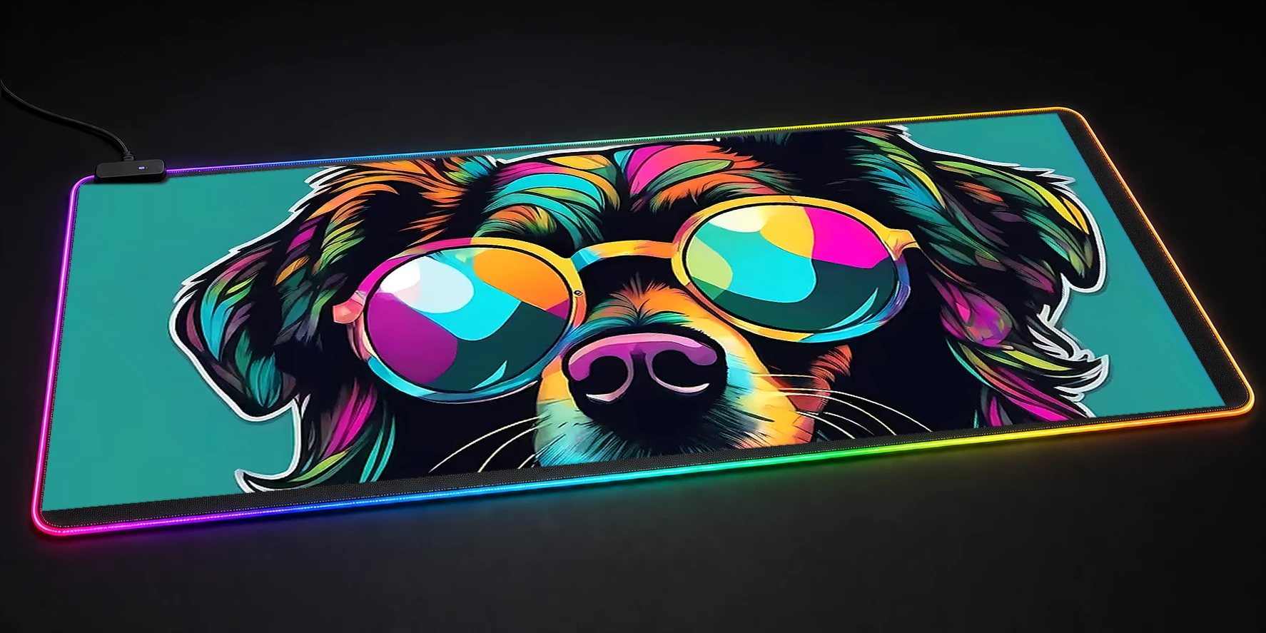 Dog RGB Desk Mat RGB desk mat