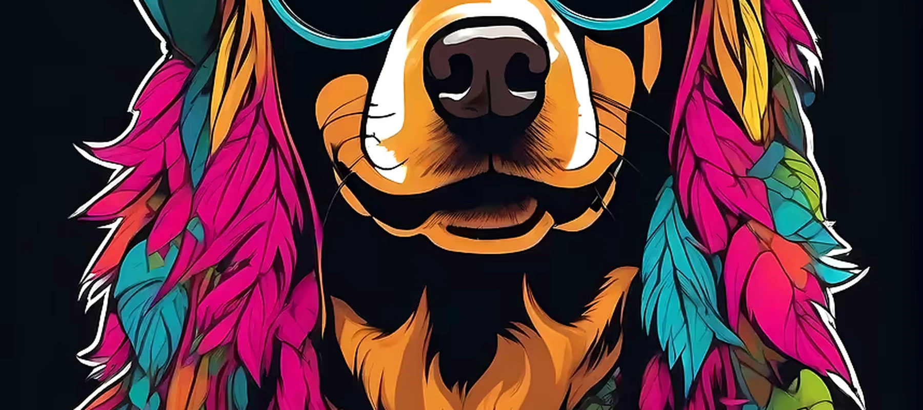 Dog RGB Desk Mat full-width design preview