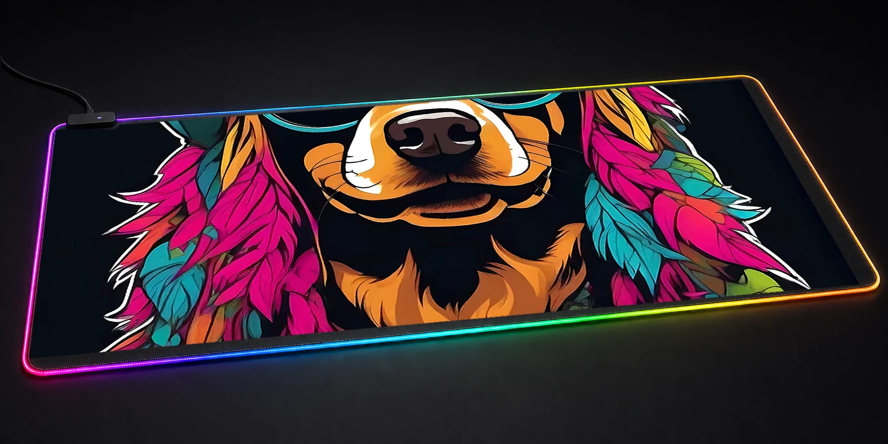 Dog RGB Desk Mat RGB desk mat