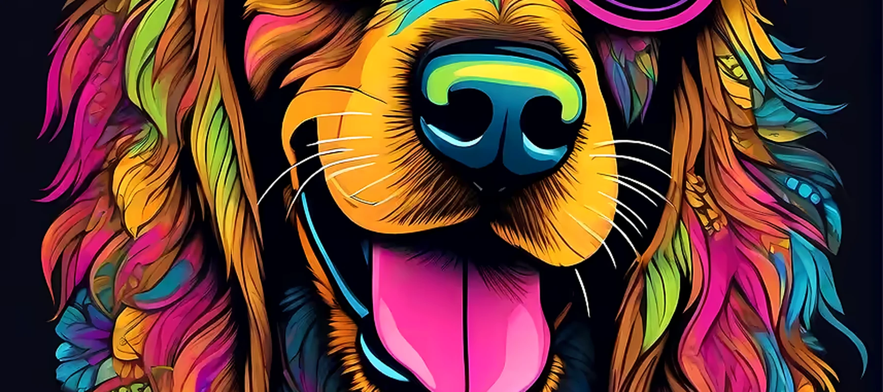 Dog RGB Desk Mat full-width design preview